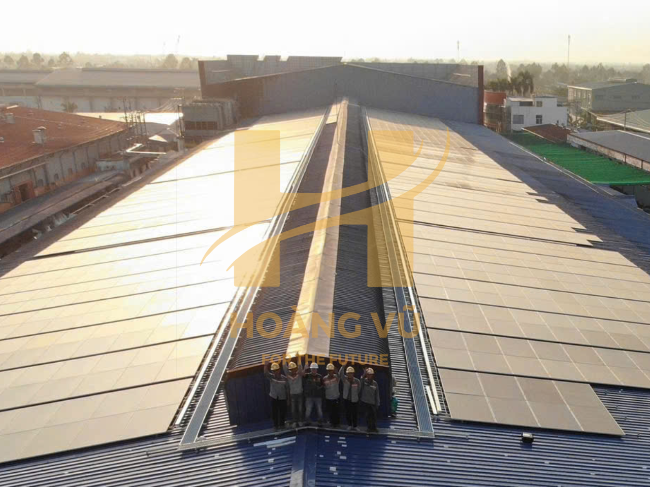 Nhà thầu Hoàng Vũ thi công hệ thống điện mặt trời áp mái nhà máy thủy sản CADOVINA 1.088,6 kWp