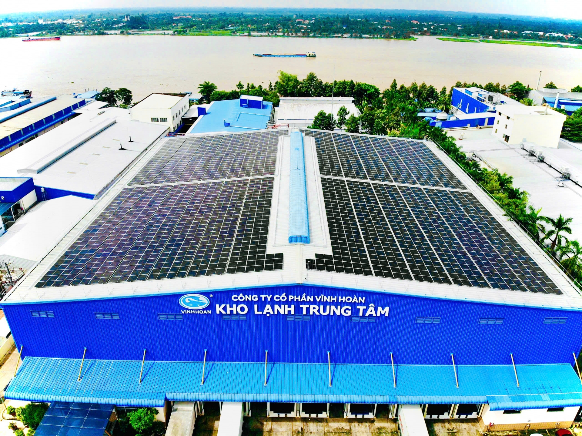 điện mặt trời áp mái, dự án điện mặt trời Vĩnh Hoàn, Hoàng Vũ ECC, năng lượng xanh, tổng thầu EPC, Vĩnh Hoàn Collagen, điện mặt trời công nghiệp