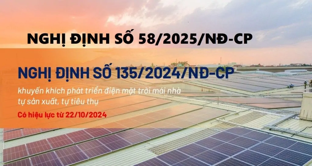 QUY ĐỊNH VỀ ĐIỆN MẶT TRỜI MÁI NHÀ NGHỊ ĐỊNH 58/2025/NĐ‑CP